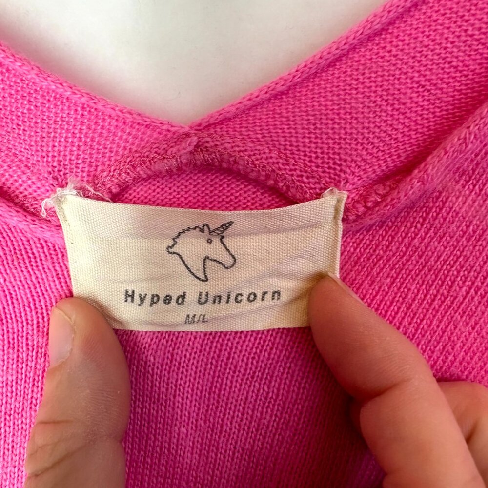 Hyped Unicorn Oversized Pink Sweater - Picture 3 of 5